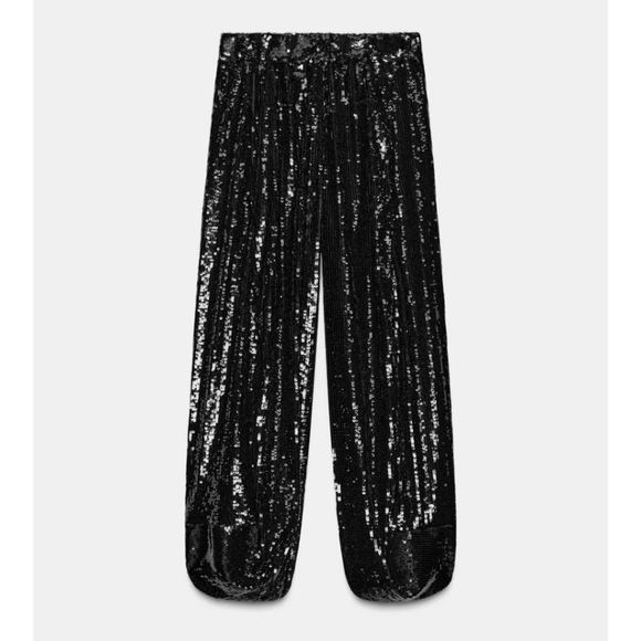 Zara LIMITED EDITION SEQUIN PANTS - Picture 12 of 14